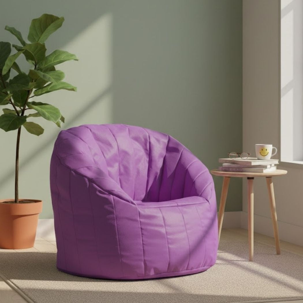 Pyramid Bean Bag Chair, Very Distinctive Waterproof Design in Purple ELH-122