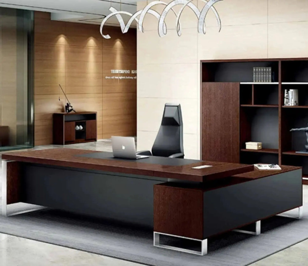High-quality Spanish MDF wooden manager’s desk – a durable modern design suitable for professional offices – CEM-149
