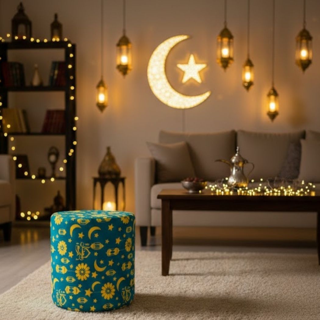 Elegant and Practical Round Velvet Ottoman OS-RAM-004