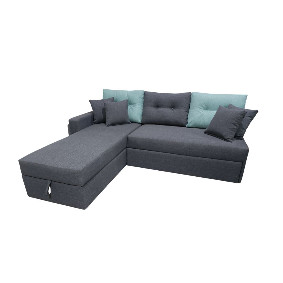 Manx sofa, 2 seater, bed and storage compartment - red beech wood - HST-046