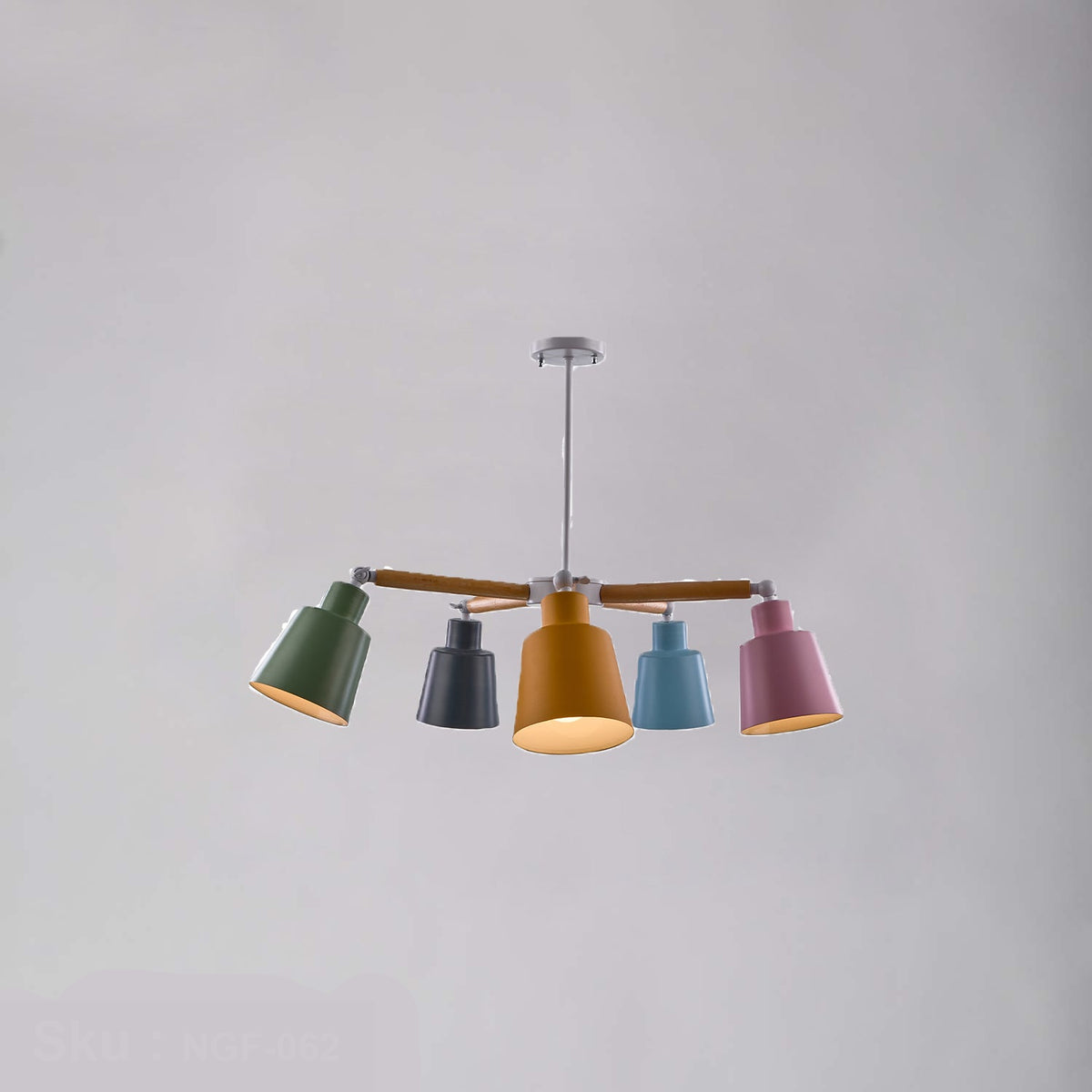 Elegant aluminum chandelier adds an artistic touch to your home.