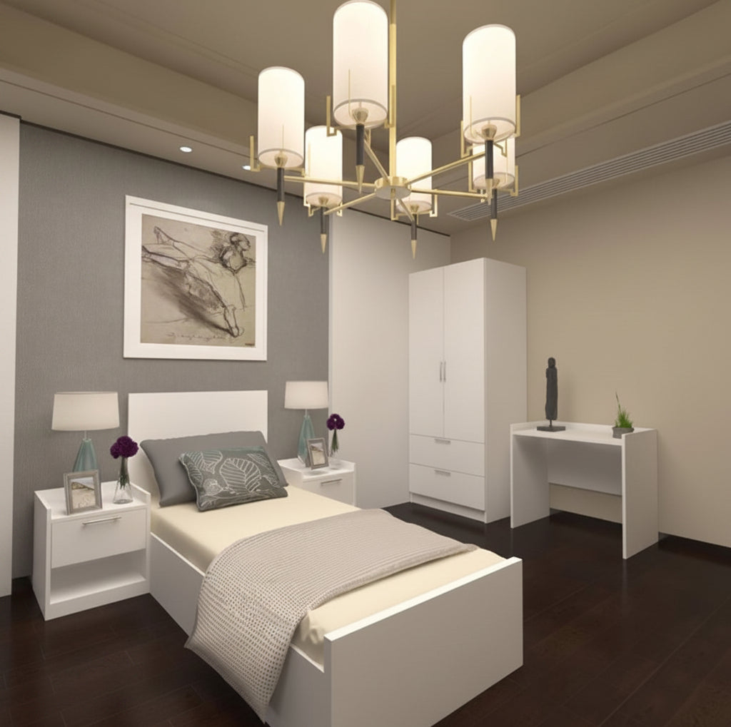 Complete bedroom made of Spanish MDF wood - MAD-020