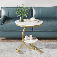 Steel Coated Coffee Table – Luxury Carrara Marble Top – Elegant Modern Design – Model ZSL-020