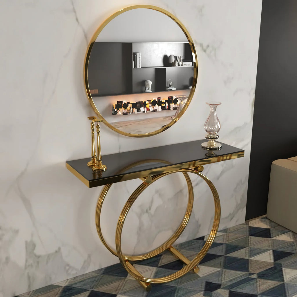 Stainless Steel Console and Mirrors - ORX-084