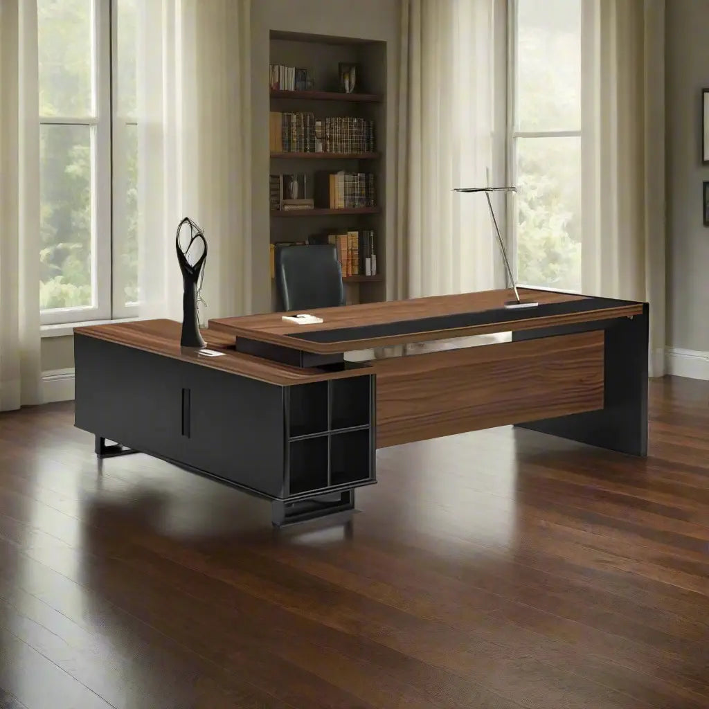High-quality Spanish MDF wood manager’s desk – a durable modern design suitable for professional offices – CEM-127