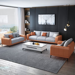 Beech wood sofa set - velor fabric - ENT-035