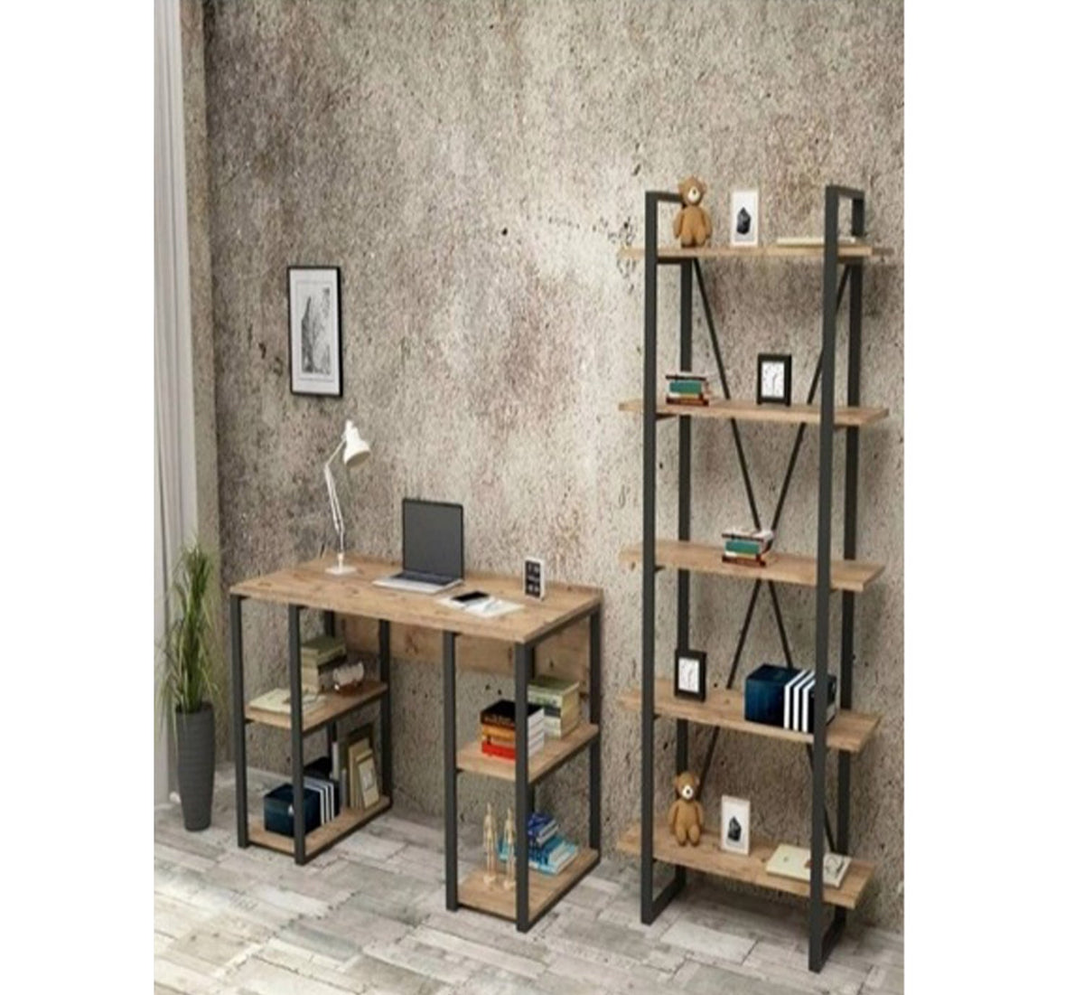 MDF and steel office desk - OUBE-096