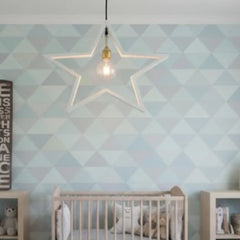 Natural Wood Star Ceiling Pendant White Doco Paint – Model SKN-004 from Oscar Furniture