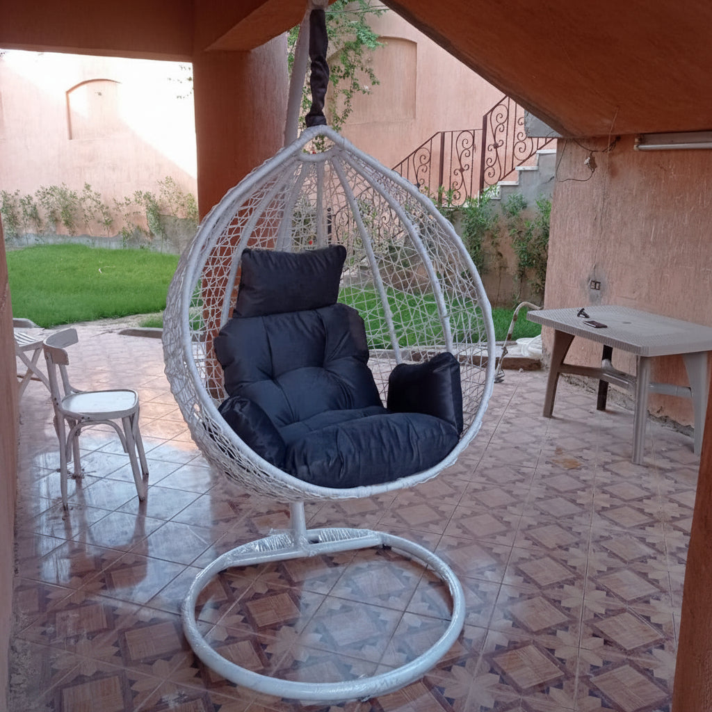 Single swing with a capacity of 150 kg, white, OS-TOK-018