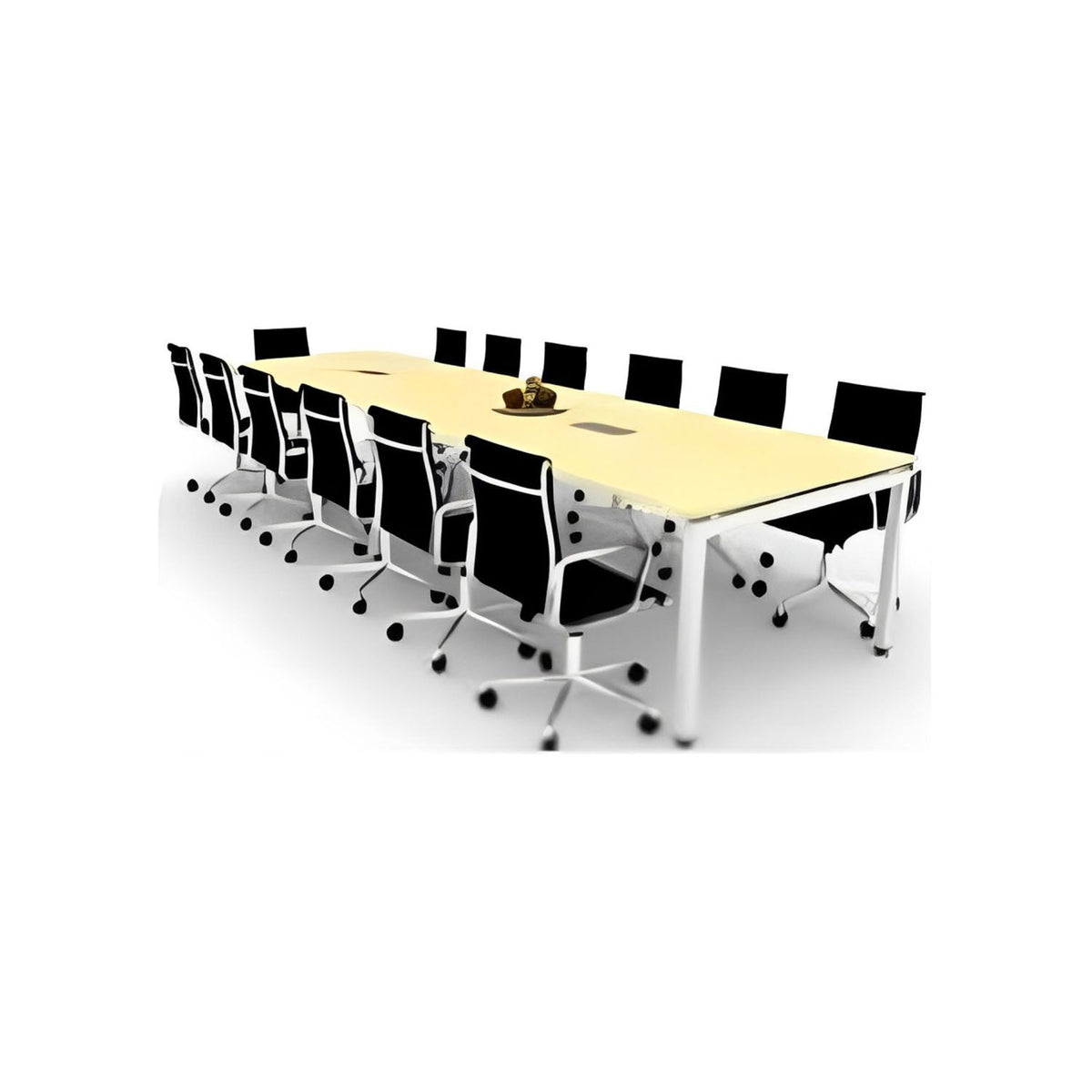ترابيزة اجتماعات خشب MDF إسباني مع شاسيه معدني – تصميم عصري أنيق