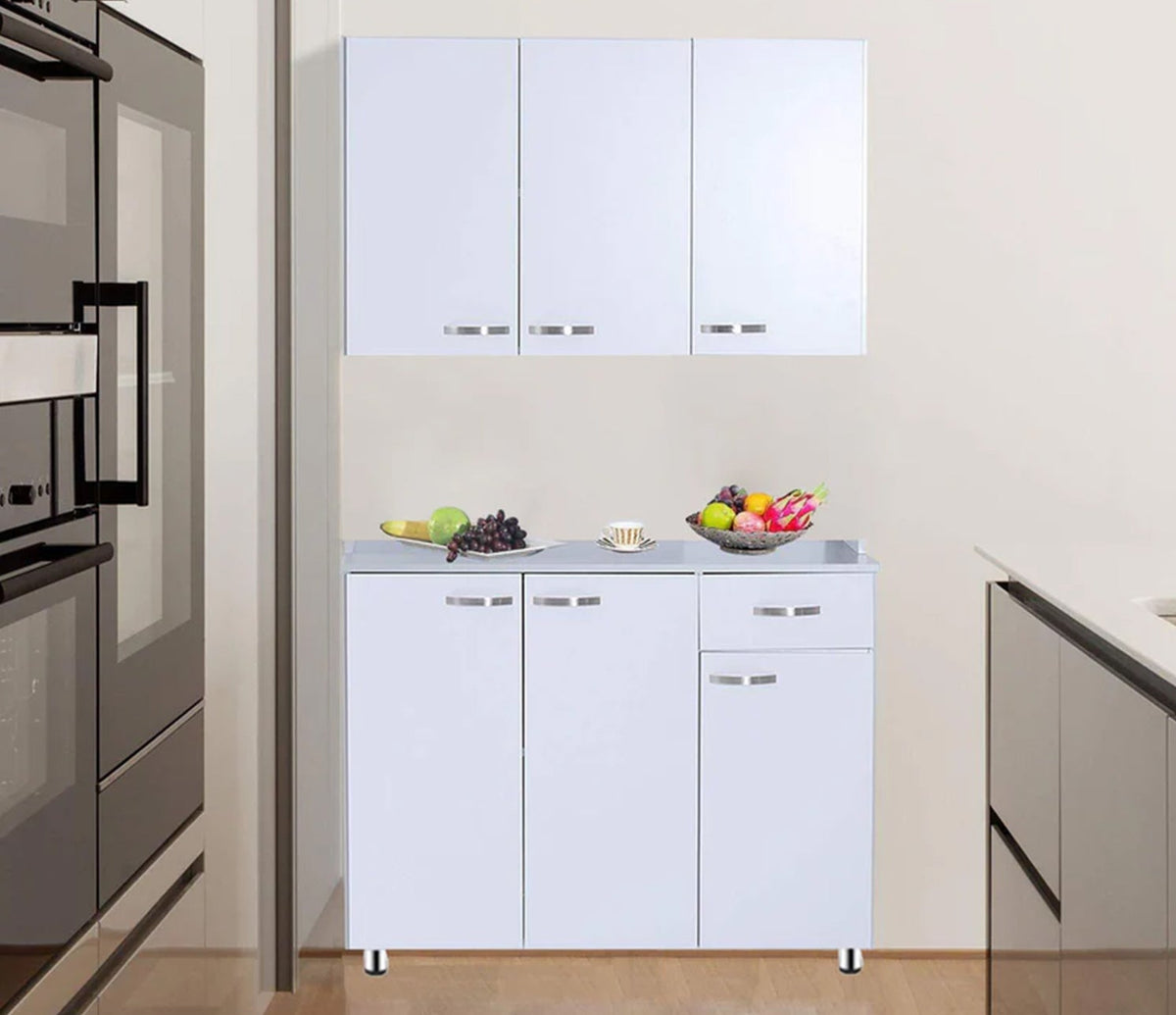 Two-piece kitchen with wood countertops and MDF wood - KYN-005