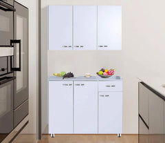 Two-piece kitchen with wood countertops and MDF wood - KYN-005