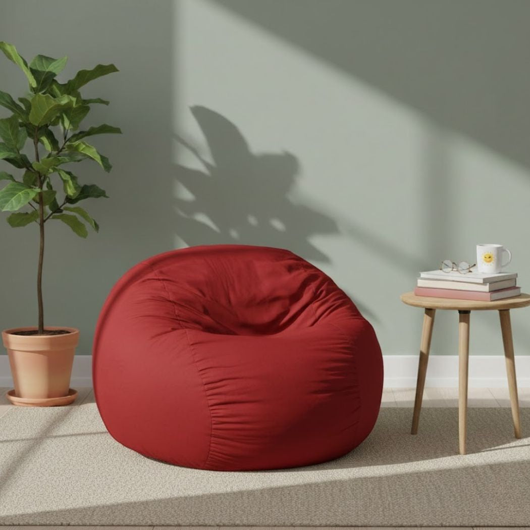 Small size bin bag made of comfortable and practical Sabia fabric in red ELH-098