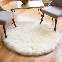 Ashiya Round Fur Rug with Non-Slip Leather Lining - 150 * 150