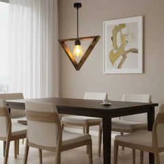 Single Ceiling Pendant Natural Wood Transparent Insulating Coating – Burnt Wood Style – Model SKN-022 from Oscar Furniture