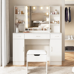 High quality MDF wood dresser with pouf - OSM-066
