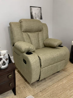 Red Beech Wood Recliner - Turkish Mechanism - Imported Easy-to-Clean Suede Leather - BIM-025