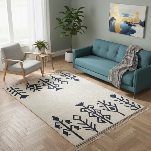 سجادة صوف يدوية الصنع متعددة الألوان – موديل KHM-033 من أوسكار فرنتشر