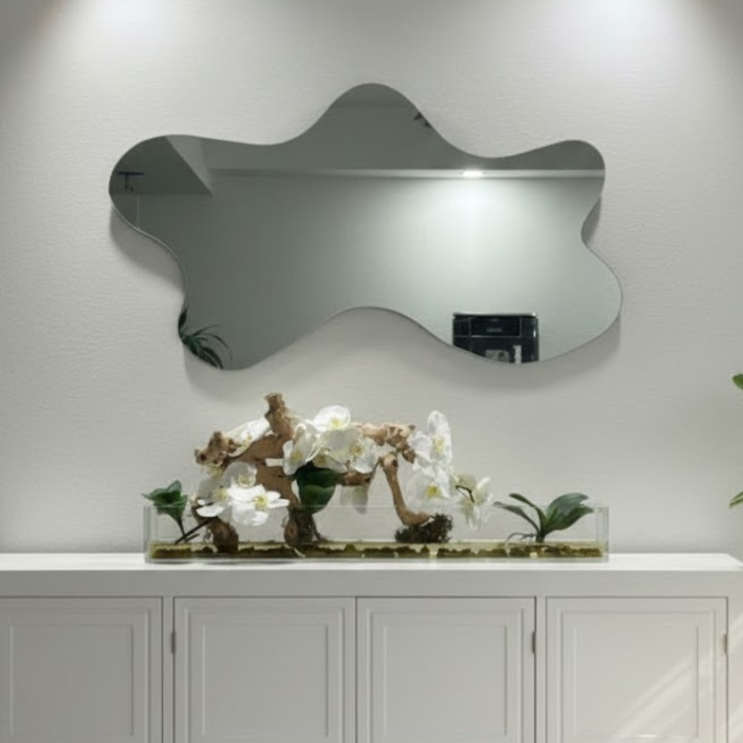 Wall Mirror with White LED Lighting – Premium Glass 100×55 cm – Model KTM-008 by Oscar Furniture