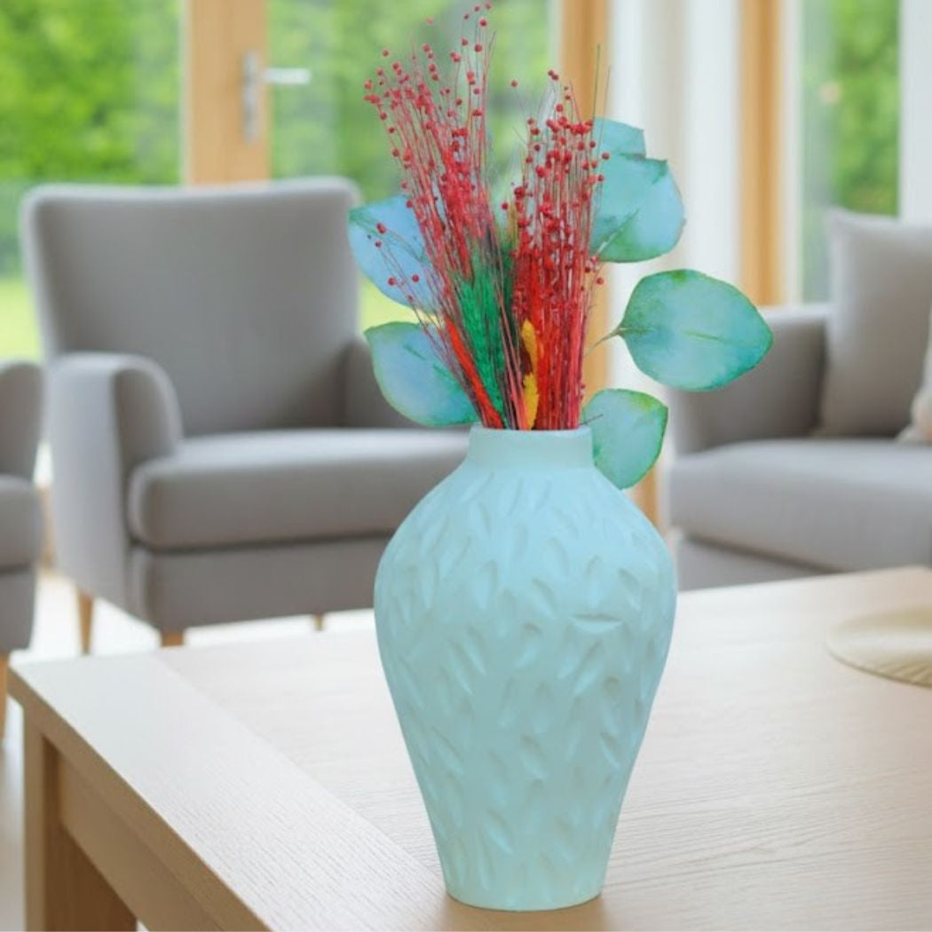 White Ceramic Vase with Elegant Long Design – KHK-040