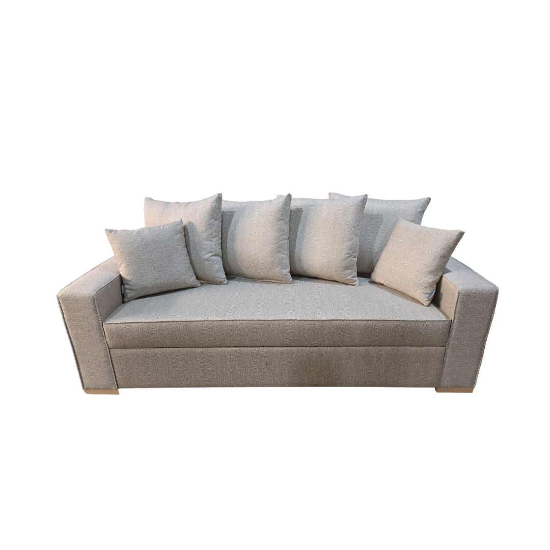 3 seat sofa with fixed back - red beech wood - HST-017