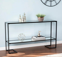 Iron console with electrostatic paint