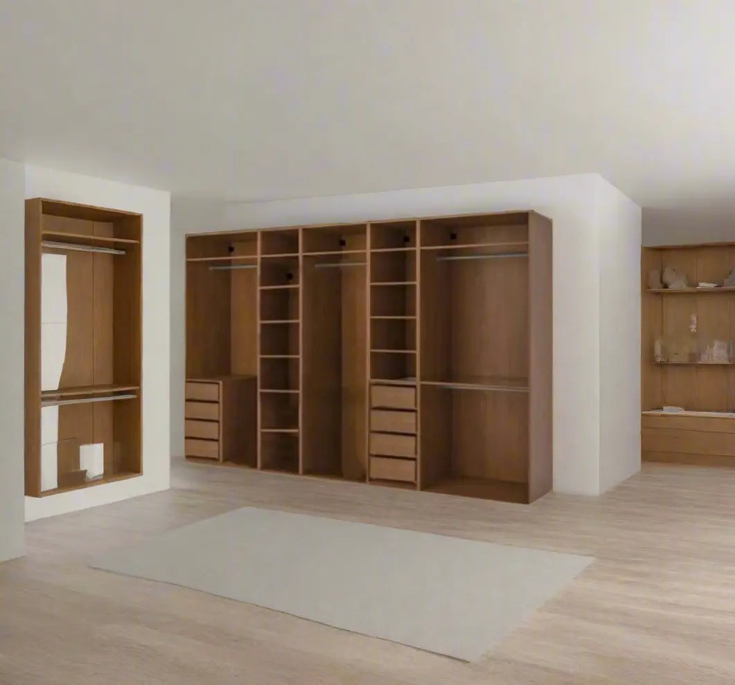 MDF wood dressing table with melamine layer and natural touches – 240 cm