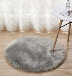 Octavia Round Fur Rug with Non-Slip Leather Lining - 150 * 150