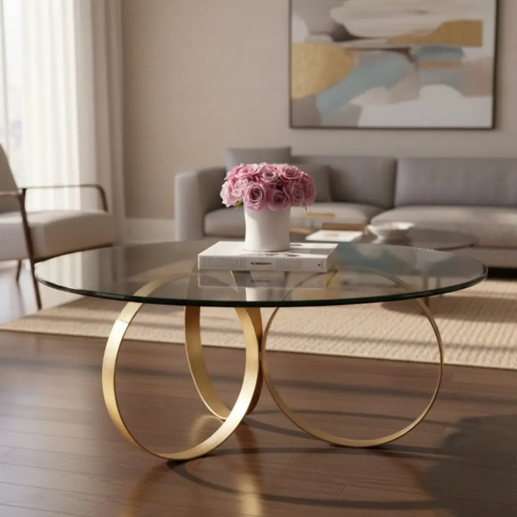 Steel Coated Coffee Table – 6 mm Transparent Glass Top – Elegant Modern Design – Model ZSL-006