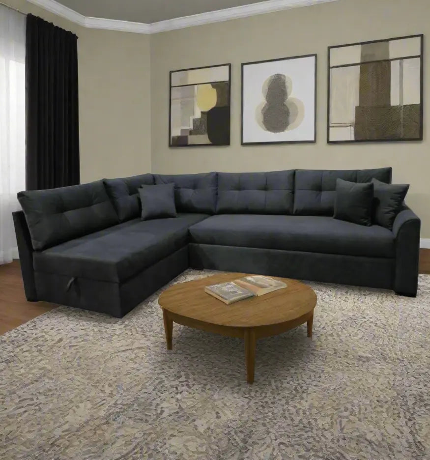 Manx 3-seat sofa with full back - red beech wood - HST-048