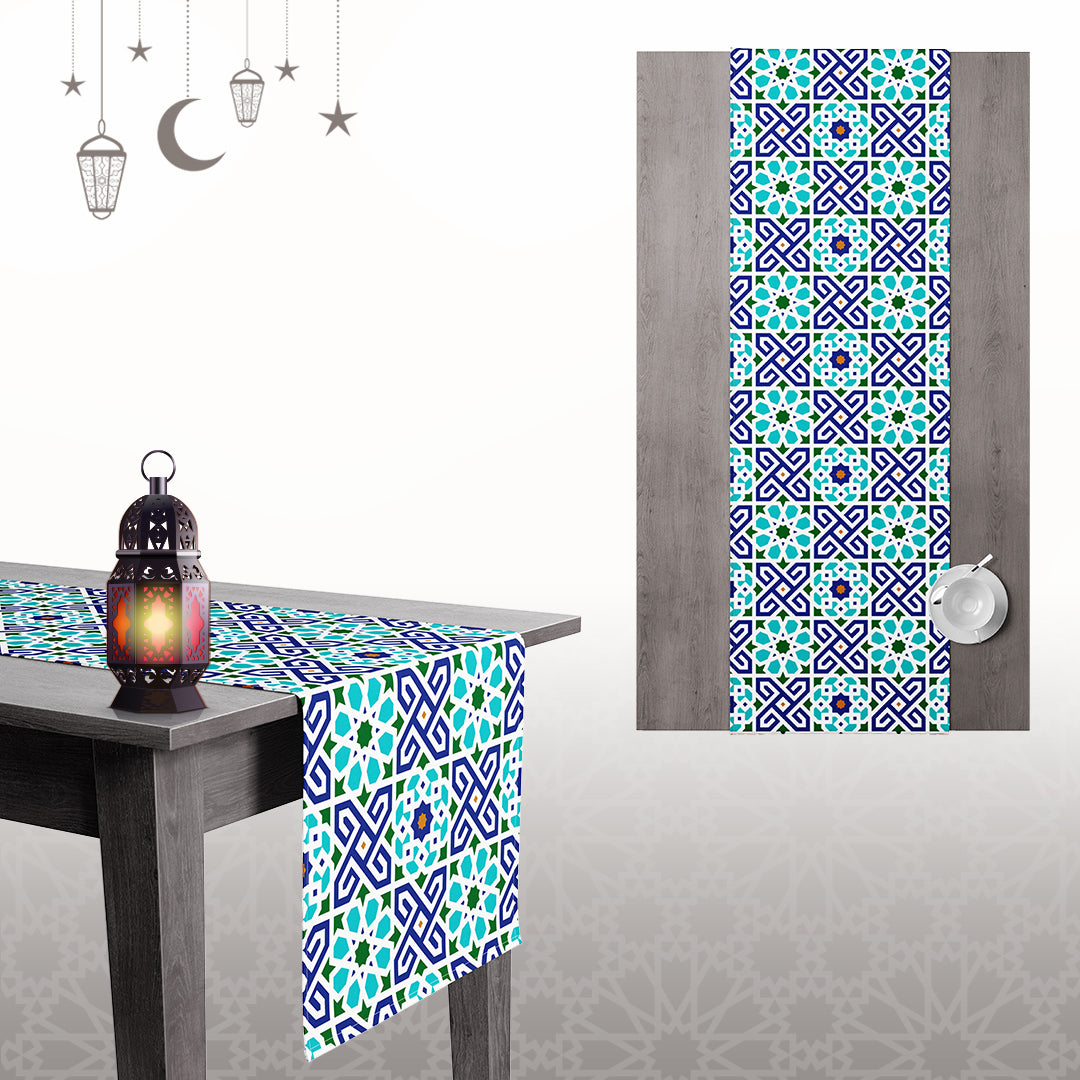 Ramadan Dining Tablecloth Velvet Sabia Imported in Two Sizes – A Touch of Luxury for the Ramadan Table | OS-RAM-108