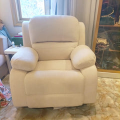 Red Beech Wood Recliner Chair with Luxury Panda Fabric – BIM-032