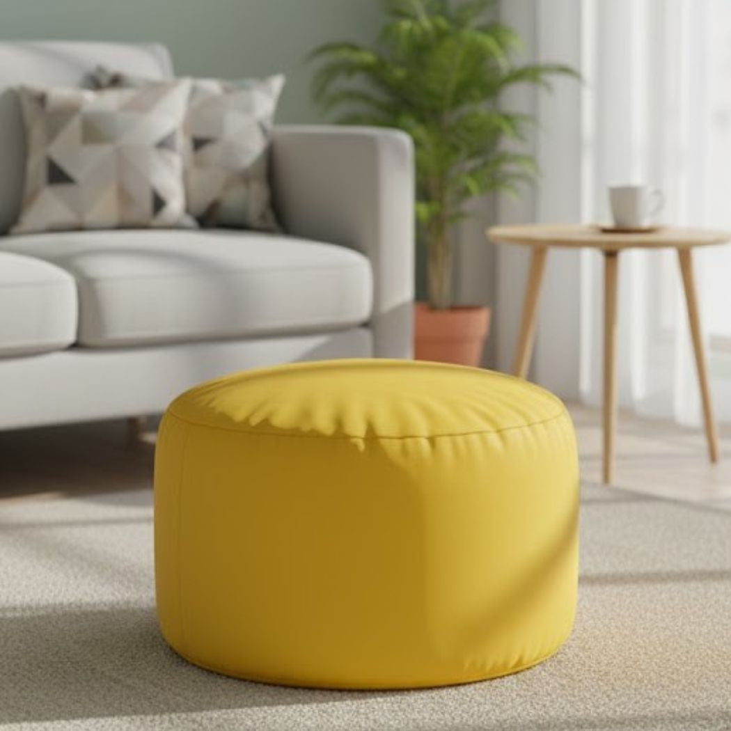 Waterproof pouf, size Large, versatile, yellow color ELH-009