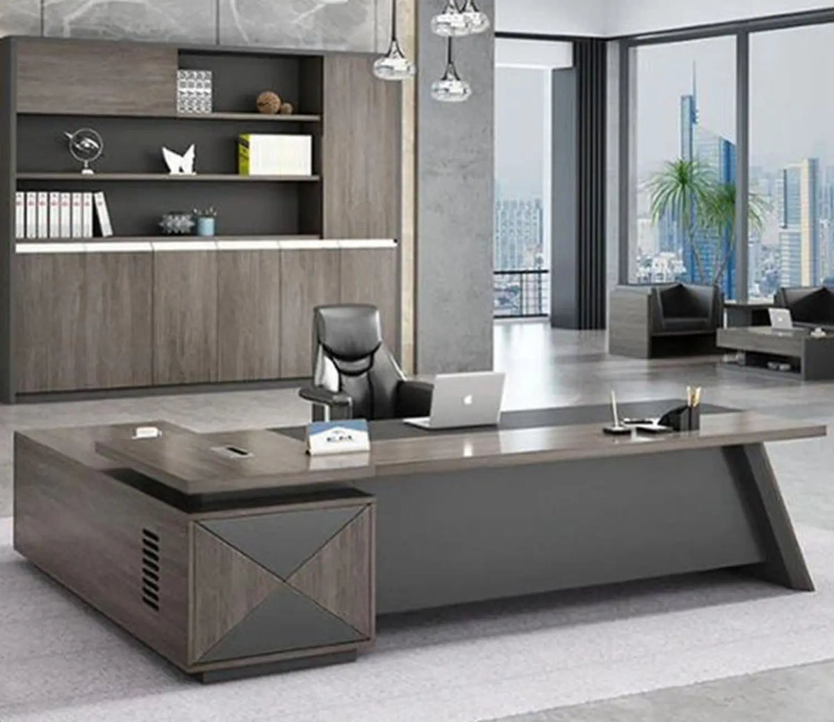 High-quality Spanish MDF wooden manager’s desk with a modern design – Model CEM-126