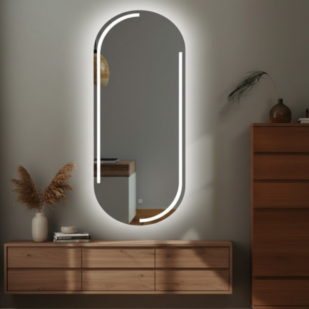 Touch mirror with LED lighting – Size 60×80 cm – High-quality glass – Model KTM-018