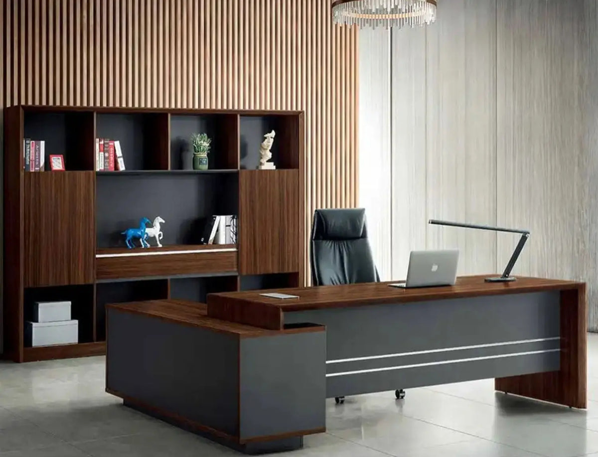 High-quality Spanish MDF wooden manager’s desk – a durable, modern design suitable for professional offices – CEM-145