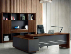 High-quality Spanish MDF wooden manager’s desk – a durable, modern design suitable for professional offices – CEM-145