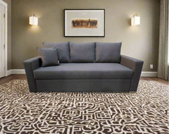 3 seater sofa with fixed back - red beech wood - HST-019