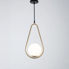 Modern Pendant WDD-034 – Luxury Design in Gold Color with Elegant White Glass and E27 Bulb
