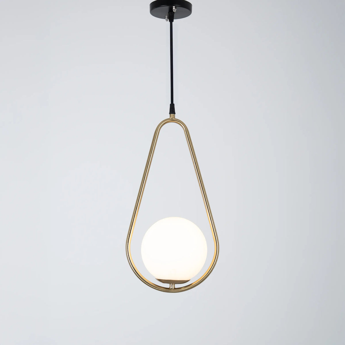 Modern Pendant WDD-034 – Luxury Design in Gold Color with Elegant White Glass and E27 Bulb