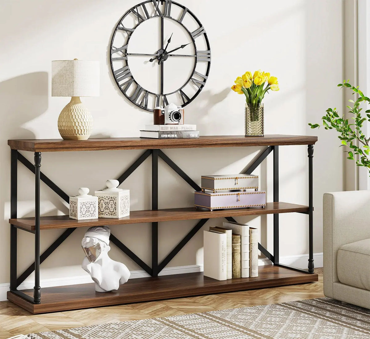 Electrostatic painted metal console - MTC-137