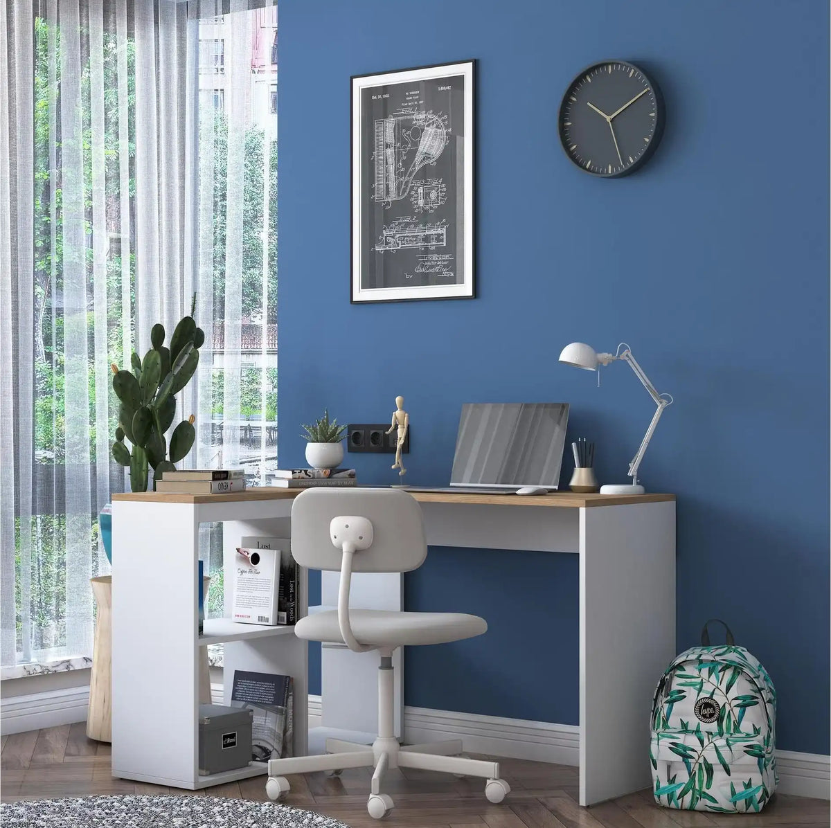 مكتب خشب MDF عملي بتصميم عصري للعمل والدراسة – WAF-234
