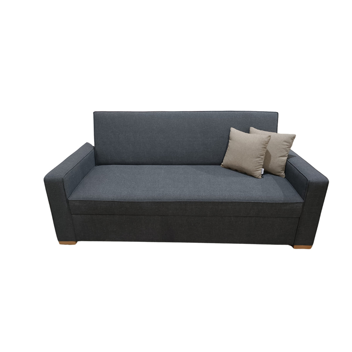 Manx 3-seater sofa bed with swivel back - red beech wood - HST-022
