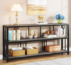 كونسول معدني مع خشب MDF – تصميم عصري وأنيق