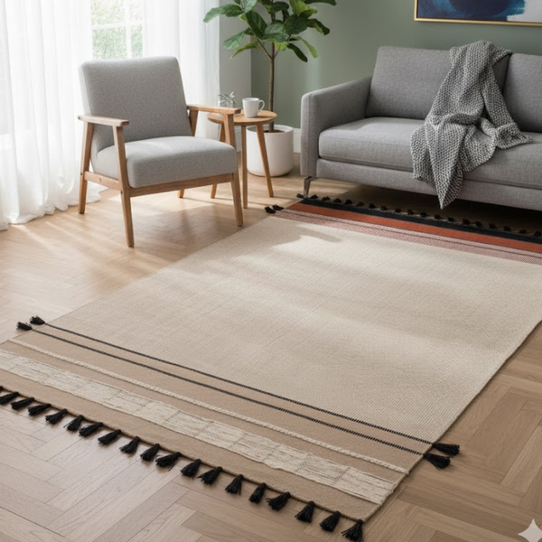 سجادة صوف يدوية الصنع متعددة الألوان – موديل KHM-017 من أوسكار فرنتشر