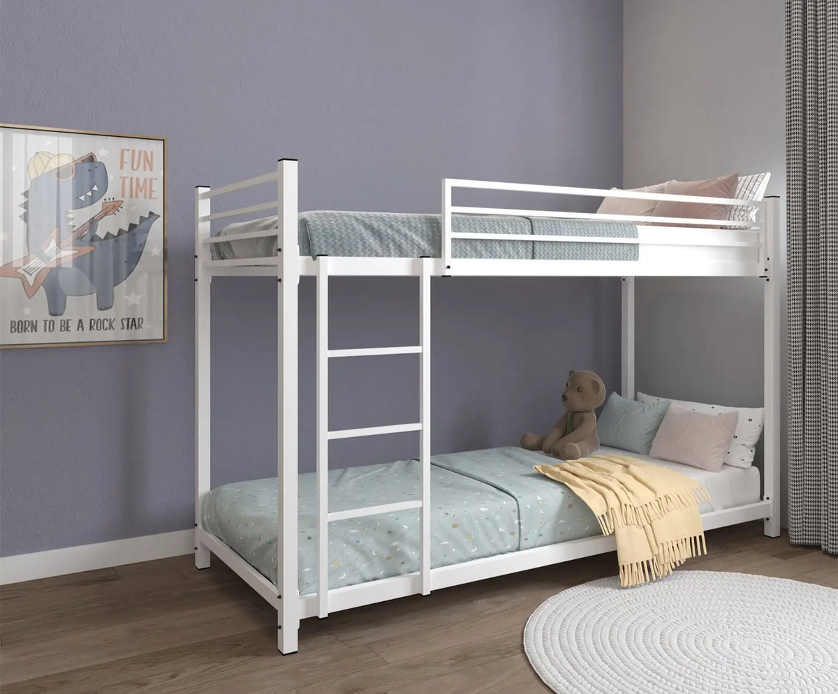 White Metal Bunk Bed
