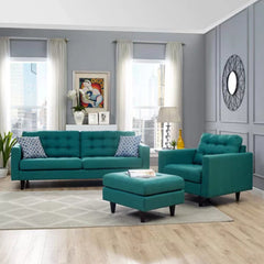 Beech wood sofa set - velor fabric - ENT-026