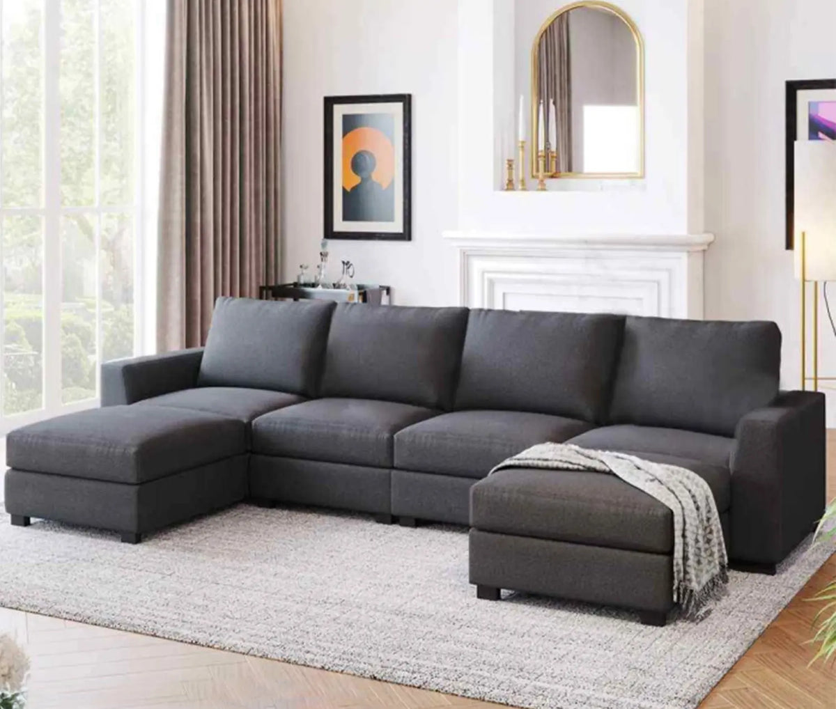 Beech wood corner with linen or velvet fabric - KYN-025