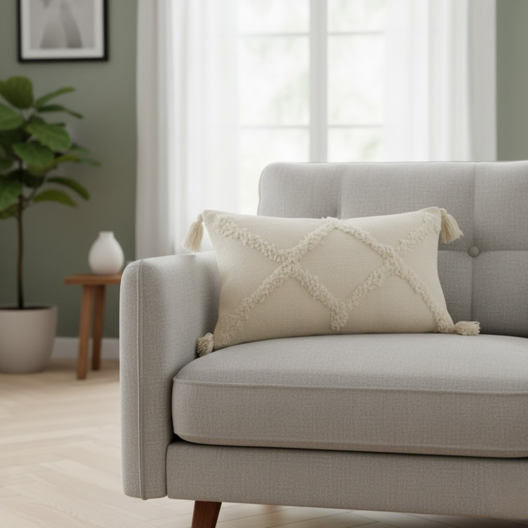كوشن صوف هاند ميد مقاس 45×45 سم من أوسكار فرنتشر – تصميم مميز HAZ-108