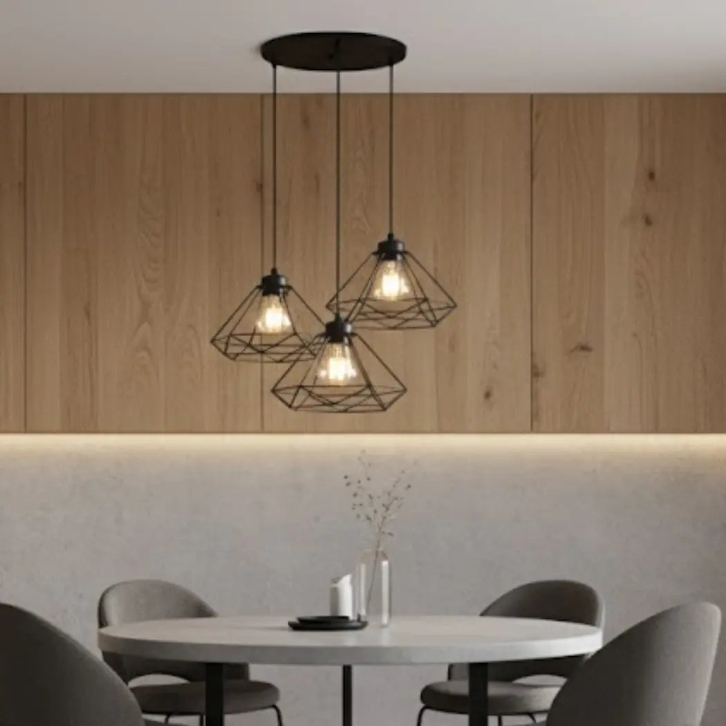 Triple Metal Ceiling Pendant with Electrostatic Paint Against Rust and Corrosion – Model SKN-001 from Oscar Furniture